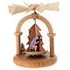 Spinning Christmas pyramid with the Holy Family, Val Gardena wood, 10 cm s2