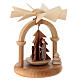 Spinning Christmas pyramid with the Holy Family, Val Gardena wood, 10 cm s3