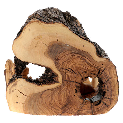 Capanna tronco ulivo presepe completo 8 cm Betlemme 6