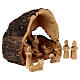 Capanna tronco ulivo presepe completo 8 cm Betlemme s3