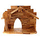 Stable with Nativity Scene set, 12 figurines of 14 cm, olivewood, 20x30x15 cm s5