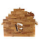 Stable with Nativity Scene set, 11 figurines of 10 cm and cut-out angel, olivewood, 20x25x15 cm s6