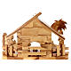 Stable with 8 cm Nativity Scene set, 11 characters, Bethlehem olivewood, 20x25x10 cm s6