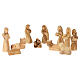 Capanna presepe 8 cm 11 personaggi ulivo Betlemme 20x25x10 cm s2
