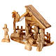 Capanna presepe 8 cm 11 personaggi ulivo Betlemme 20x25x10 cm s4