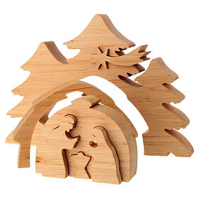Wooden interlocking Nativity Scene, Val Gardena, 5.5x8 in