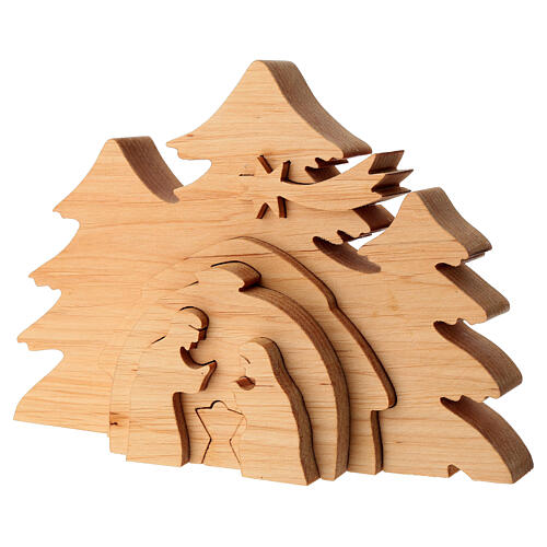 Crèche en bois Val Gardena emboîtable 14x20 cm 3
