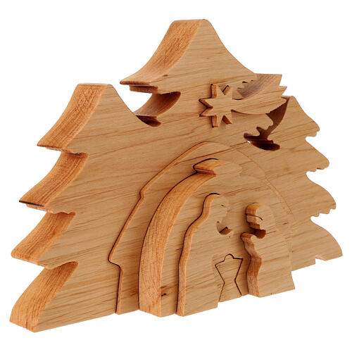 Crèche en bois Val Gardena emboîtable 14x20 cm 4