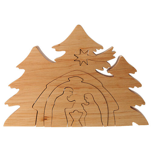 Presepe in legno Val Gardena ad incastro 14x20 cm 1