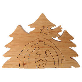 Val Gardena wooden Nativity Holy Family 14x20 cm interlocking