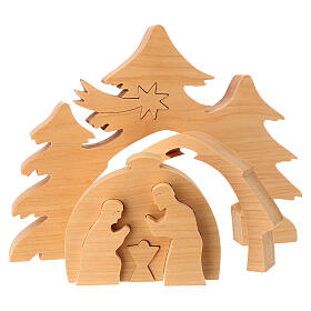 Wooden Nativity puzzle, Val Gardena, 7x9 in