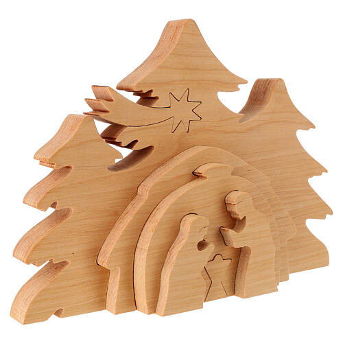 Presepe Val Gardena natività incastro legno 18x24 cm 4