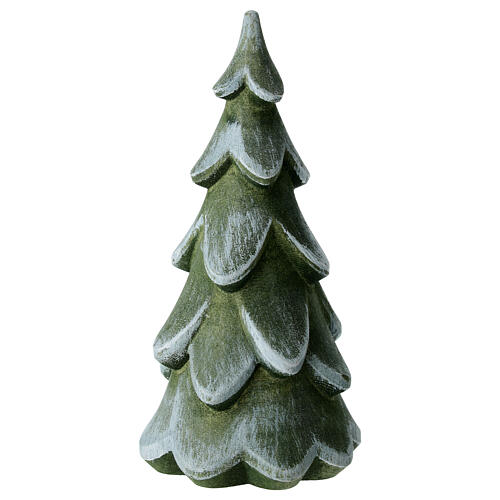Albero Val Gardena in legno d'acero finitura verde e bianca 2