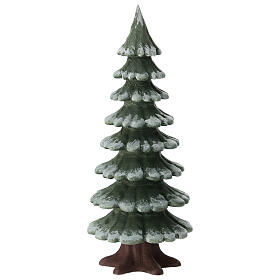 Sapin Val Gardena enneigé en bois d'érable finition vert et marron