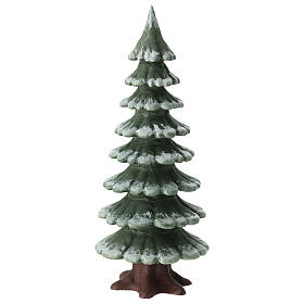 Sapin Val Gardena enneigé en bois d'érable finition vert et marron