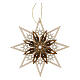 Enfeite em madeira Val Gardena estrela de três camadas 8 cm s1