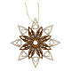 Adorno madera Val Gardena estrella con corazones tres capas 9 cm s1
