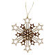Addobbo legno Val Gardena fiocco di neve tre strati 9 cm s1