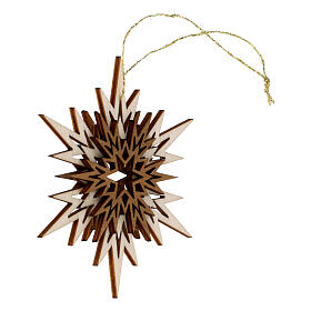 Addobbo legno Val Gardena cristallo ghiaccio tre strati 8 cm