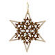 Adorno madera Val Gardena estrella seis puntas tres capas 8 cm s1