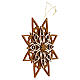Addobbo legno Val Gardena stella cinque strati 13 cm s2