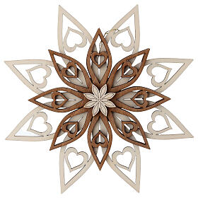 Decoración estrella madera Val Gardena cinco capas 18 cm