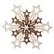 Addobbo legno Val Gardena fiocco di neve cinque strati 19 cm s1