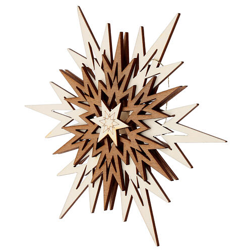 Val Gardena wooden decoration, ice crystal in five layers, 7 in 2
