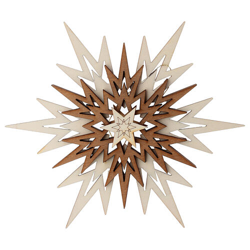 Addobbo legno Val Gardena cristallo ghiaccio cinque strati 18 cm 1