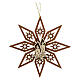 Addobbo legno Val Gardena candele su stella 11 cm s1