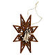Addobbo legno Val Gardena candele su stella 11 cm s2