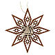 Val Gardena wooden ornament, bell on a star, 4 in s1