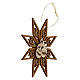 Wooden Val Gardena Star with Christmas Ornament, 11 cm s2