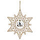Adorno estrella perforada 14 cm árbol Navidad con bola vidrio decorada Val Gardena s3
