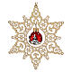 Estrella madera haya 14 cm adorno navideño con bola vidrio rojo opaco Val Gardena s1