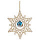 Blue frosted glass bauble with cut-out beech wood star, 5.5 in, Val Gardena s3