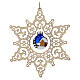 Stella pallina vetro blu notte albero Natale legno faggio 14 cm Val Gardena s1