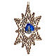 Stella pallina vetro blu notte albero Natale legno faggio 14 cm Val Gardena s2