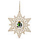Beech wood star decoration with green matte glass ball, 5.5 in, Val Gardena s3