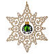 Adorno estrella madera haya árbol Navidad bola verde vidrio opaco 14 cm Val Gardena s1