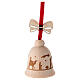 Addobbo albero campanella 6 cm pattern natività legno faggio Val Gardena  s2