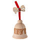 Addobbo albero 6 cm campanella bosco in legno faggio Val Gardena  s1