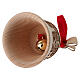 Val Gardena ornament for Christmas tree, bell with forest pattern, 3 in, beech wood s3