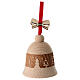 Val Gardena Christmas Tree Ornament Bell Forest 8 cm Beech Wood s2