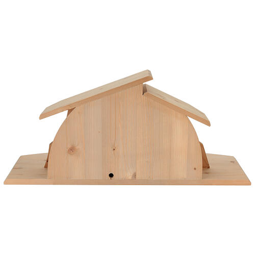 Natural wood Altea stable for 13 cm Val Gardena Nativity Scene 5