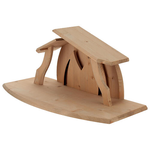 Altea natural wood stable for nativity scene 13 cm Val Gardena 2