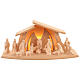 Crèche complète Aram bois Valgardena cabane LED 30x30x60cm crèche 13 cm s1