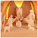 Presépio completo Aram em madeira do Val Gardena com cabana e LED 30x30x60cm presépio 13 cm s2
