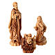 Olive wood Nativity stable from the Holy Land with bark, set of 12, 18x40x20 cm s2