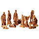 Olive wood Nativity stable from the Holy Land with bark, set of 12, 18x40x20 cm s8